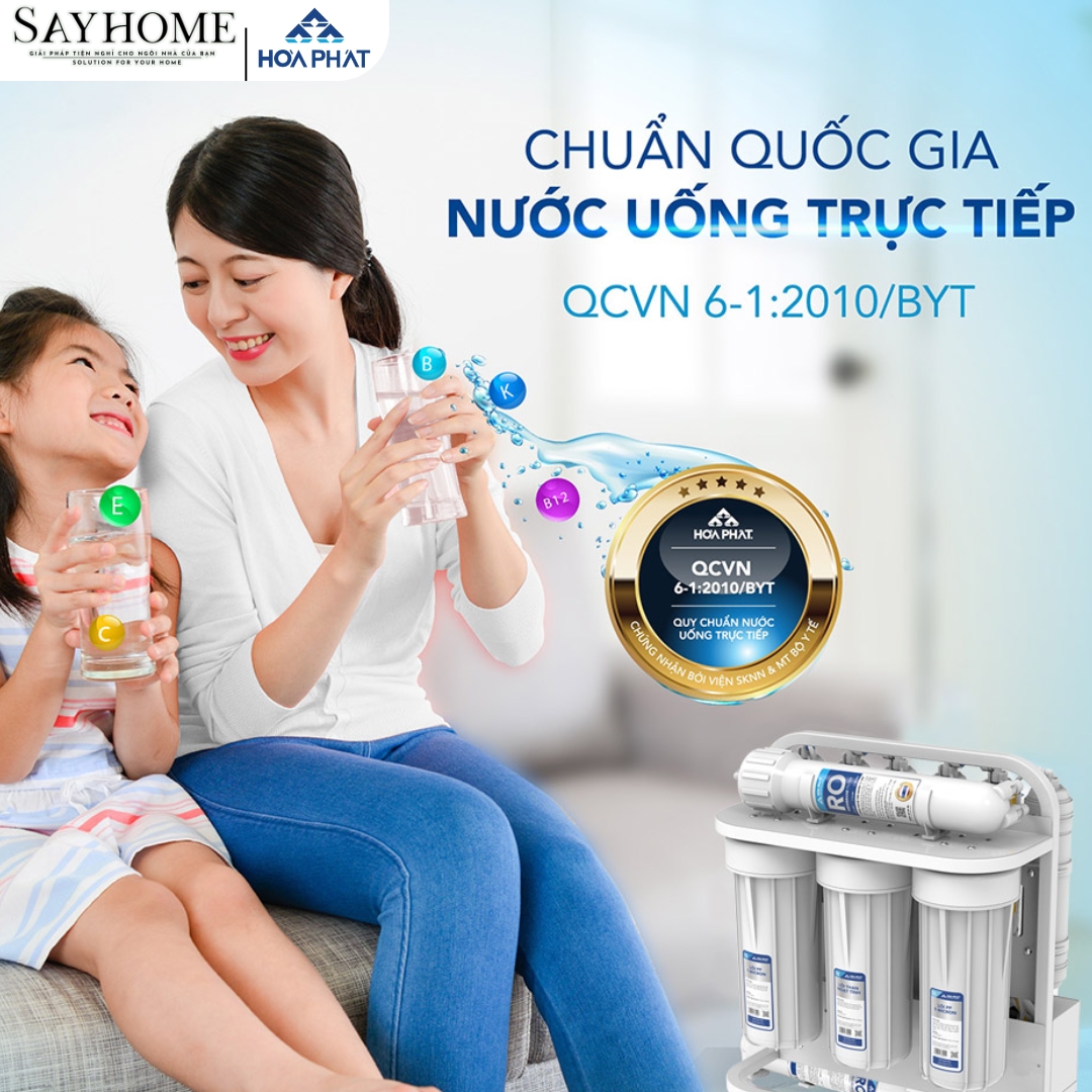 MÁY LỌC NƯỚC RO ĐỂ GẦM HÒA PHÁT VỚI 10 LÕI LỌC HPU416 SAYHOME