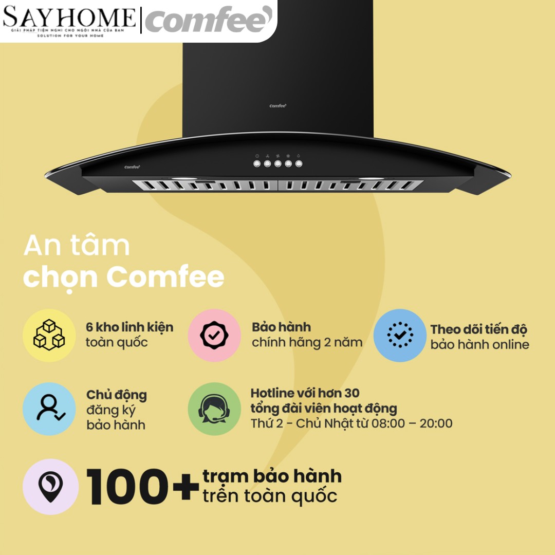 Máy hút mùi kính cong COMFEE CH-70CV71B tại thành phố Hồ Chí Minh