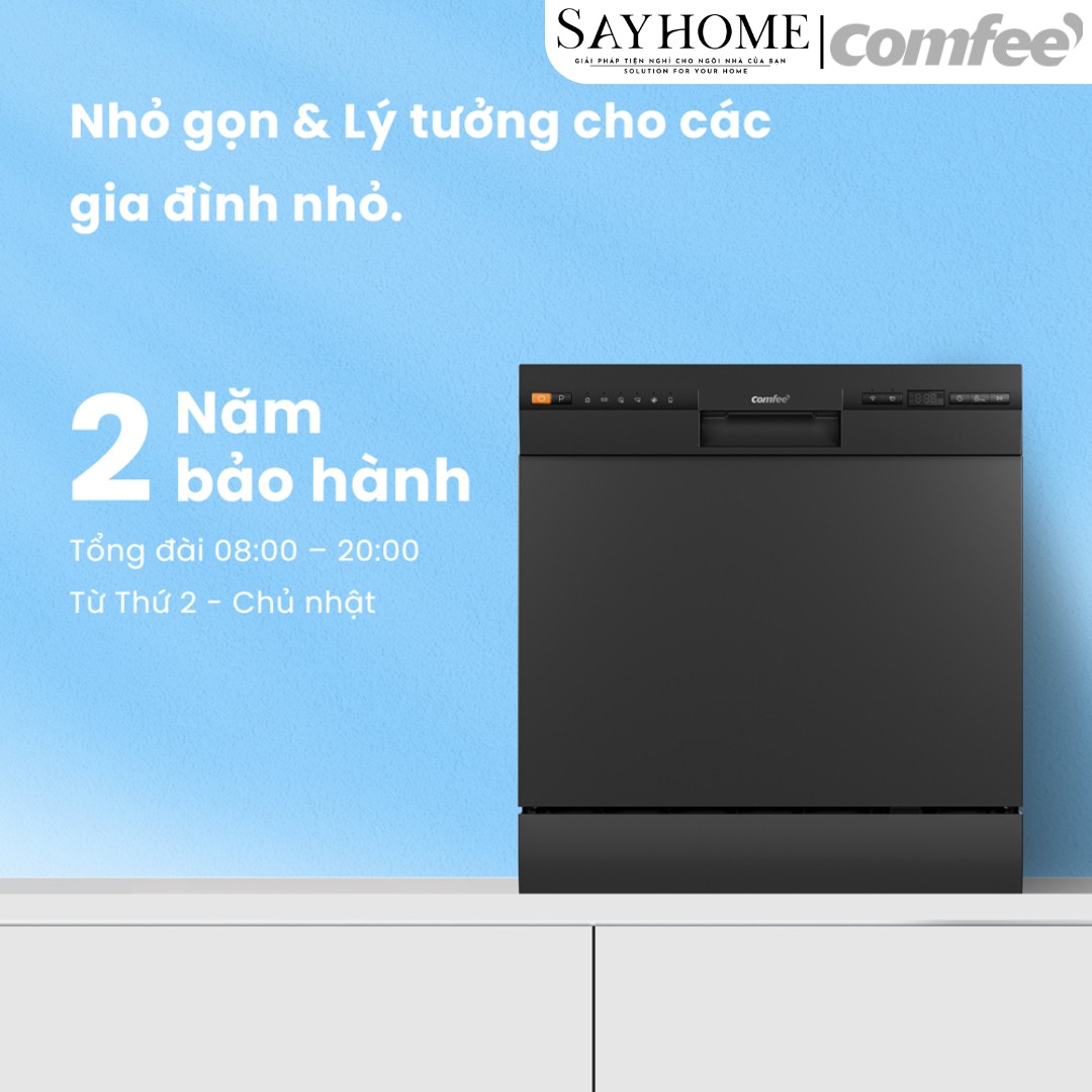 Máy rửa chén COMFEE màu xám đen CDW-8F60RB 10 bộ đồ ăn Châu Âu tại thành phố Hồ Chí Minh