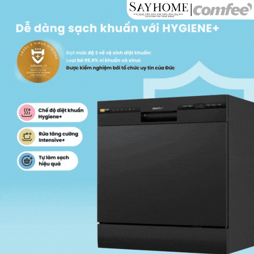 Máy rửa chén COMFEE màu xám đen CDW-8F60RB 10 bộ đồ ăn Châu Âu tại thành phố Hồ Chí Minh