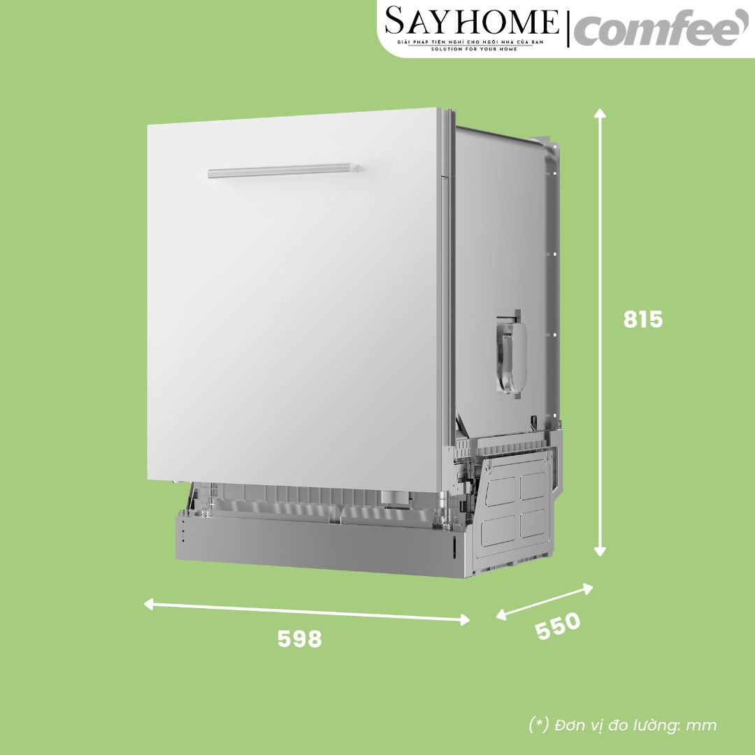 Máy rửa chén COMFEE màu xám CDW-15B60AS 15 bộ đồ ăn Châu Âu tại thành phố Hồ Chí Minh