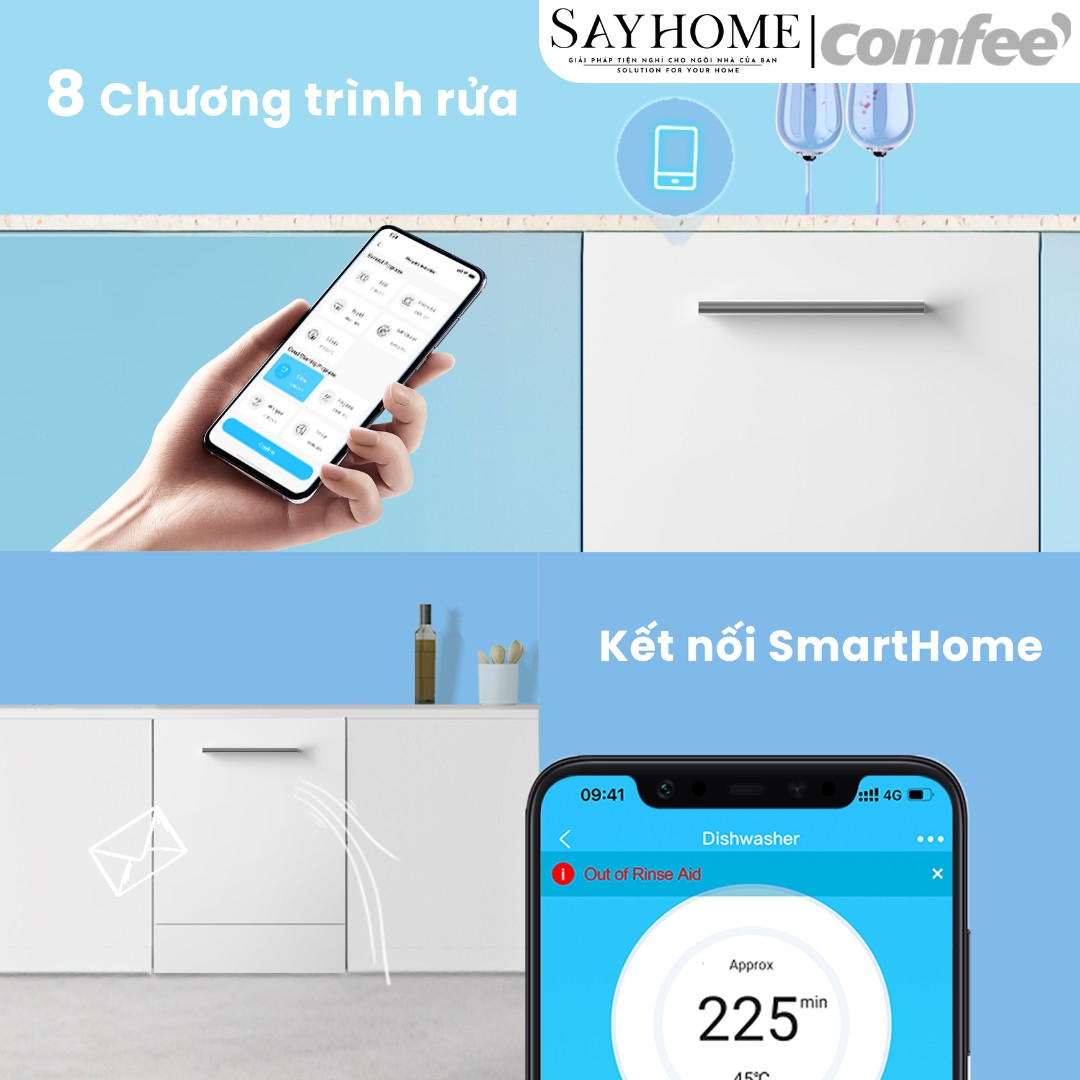 Máy rửa chén COMFEE màu xám CDW-15B60AS 15 bộ đồ ăn Châu Âu tại thành phố Hồ Chí Minh