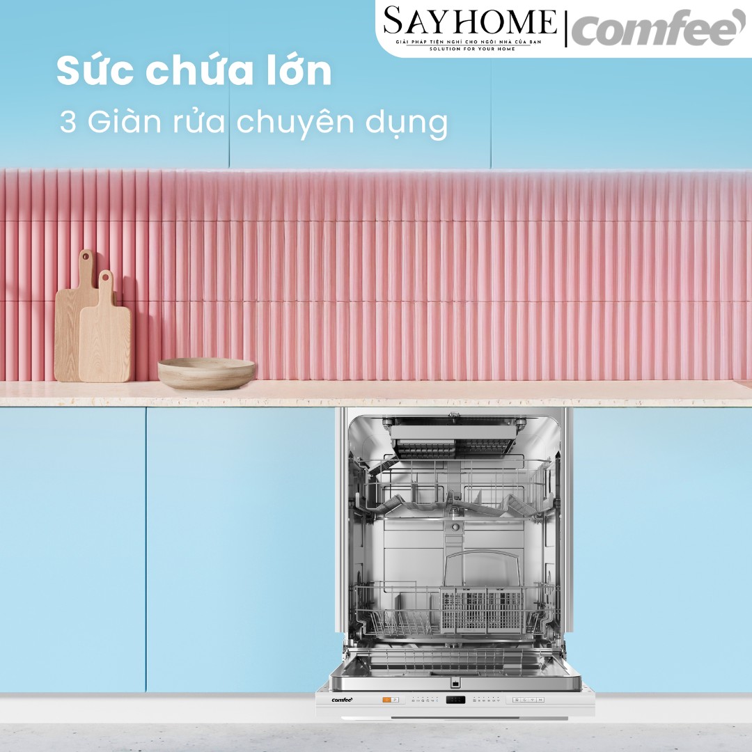 Máy rửa chén COMFEE màu xám CDW-15B60AS 15 bộ đồ ăn Châu Âu tại thành phố Hồ Chí Minh