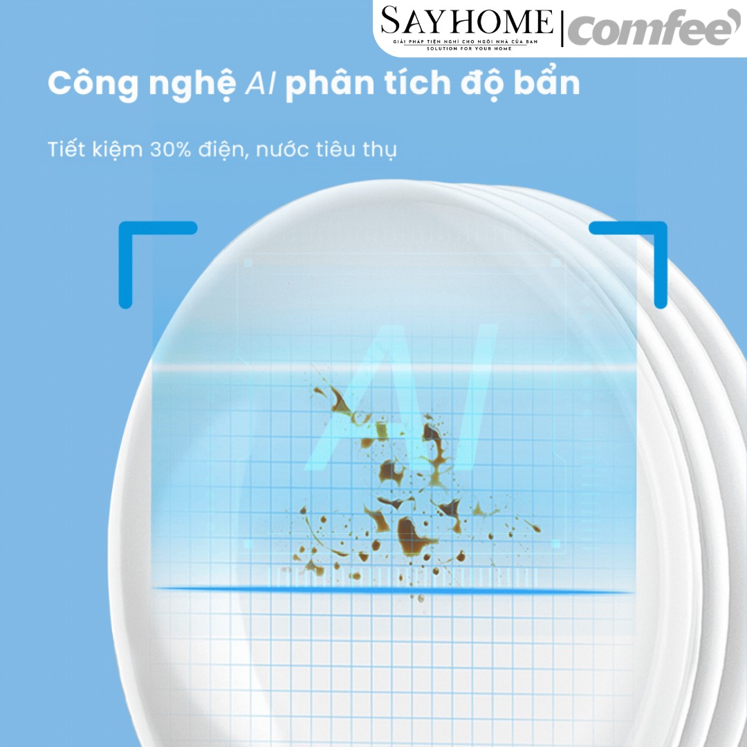 Máy rửa chén COMFEE màu xám đen CDWEF1401HB-W-VN 14 bộ đồ ăn Châu Âu tại thành phố Hồ Chí Minh