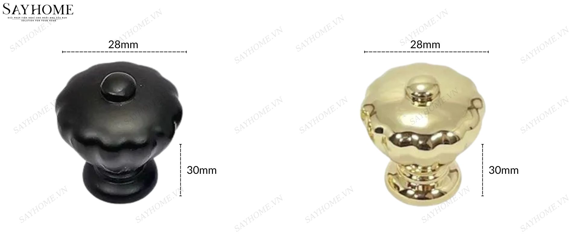 Núm tủ tân cổ điển vintage màu vàng gold và đen mờ SH1156 tại thành phố Hồ Chí Minh