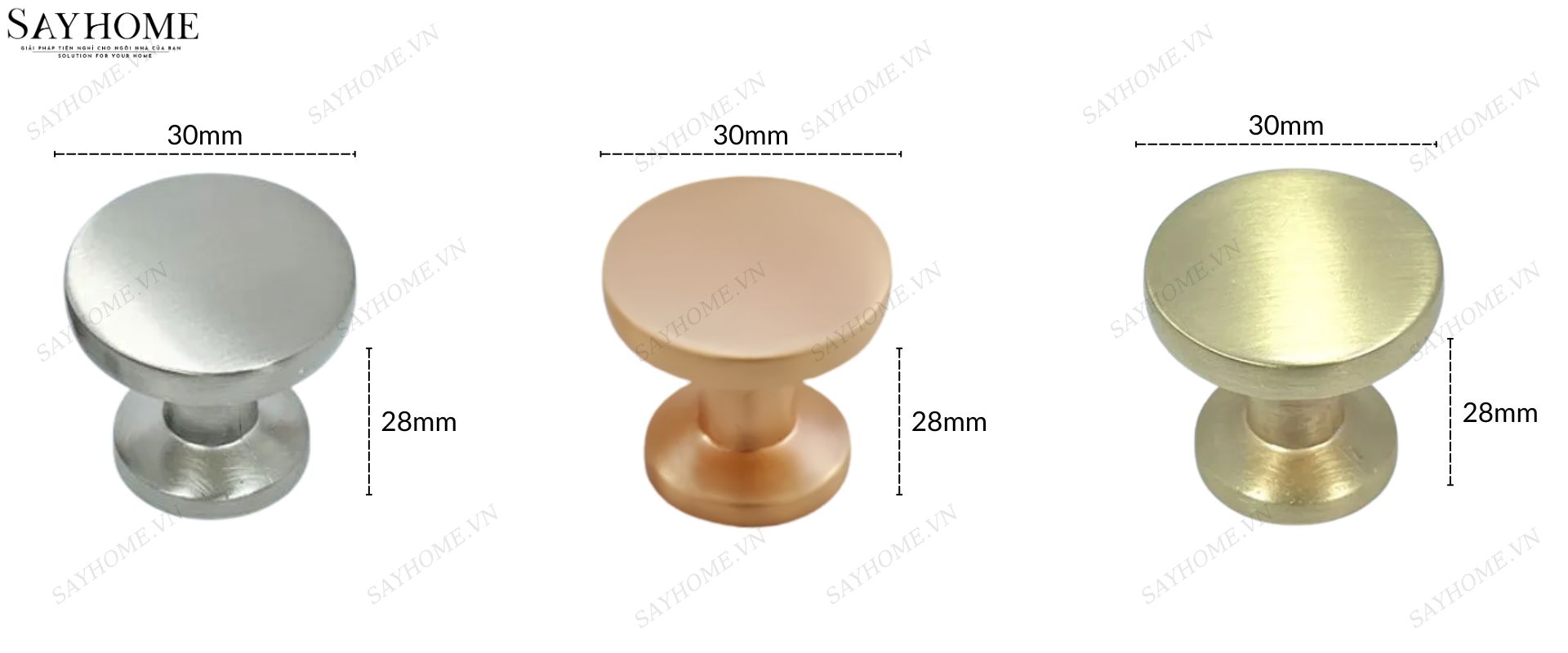 Núm tủ hiện đại màu vàng mờ, vàng xước và bạc xước SH5508 tại thành phố Hồ Chí Minh