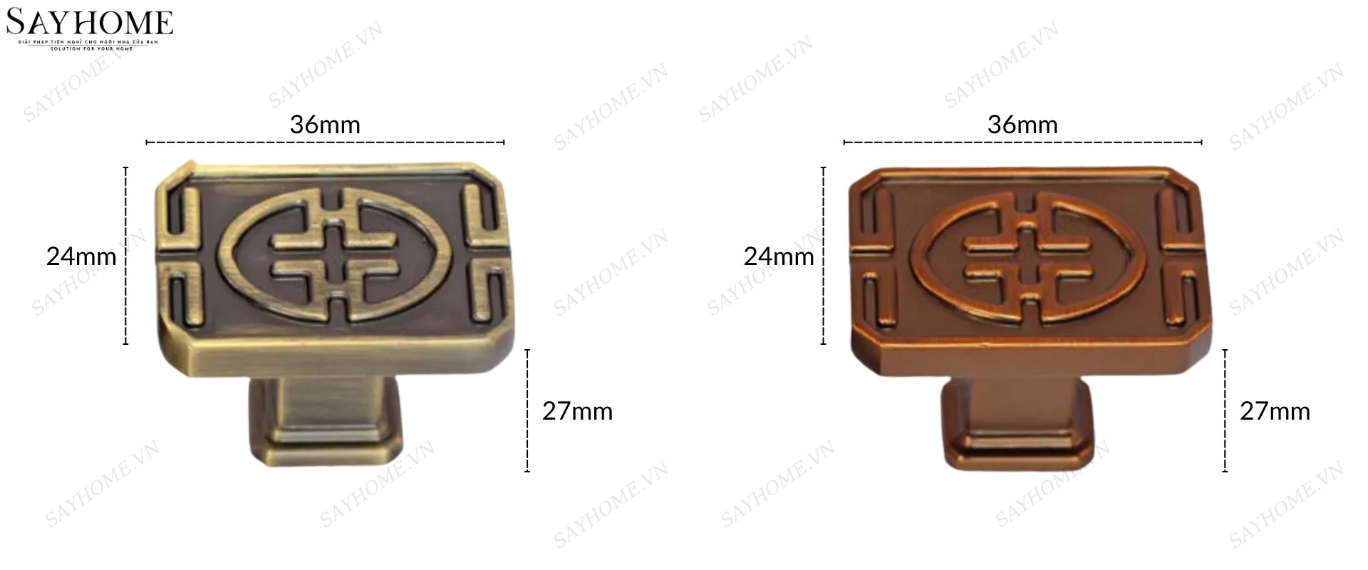 Núm tủ tân cổ điển vintage màu đồng SH8891 tại thành phố Hồ Chí Minh
