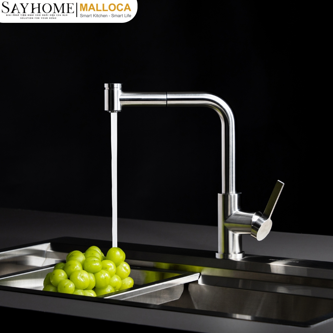 Vòi rửa chén bát dây rút Malloca LuxSteel K066-PO tại thành phố Hồ Chí Minh
