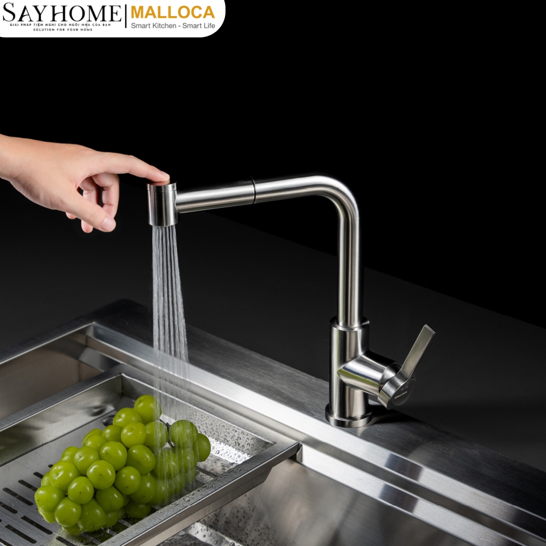 Vòi rửa chén bát dây rút Malloca LuxSteel K066-PO tại thành phố Hồ Chí Minh