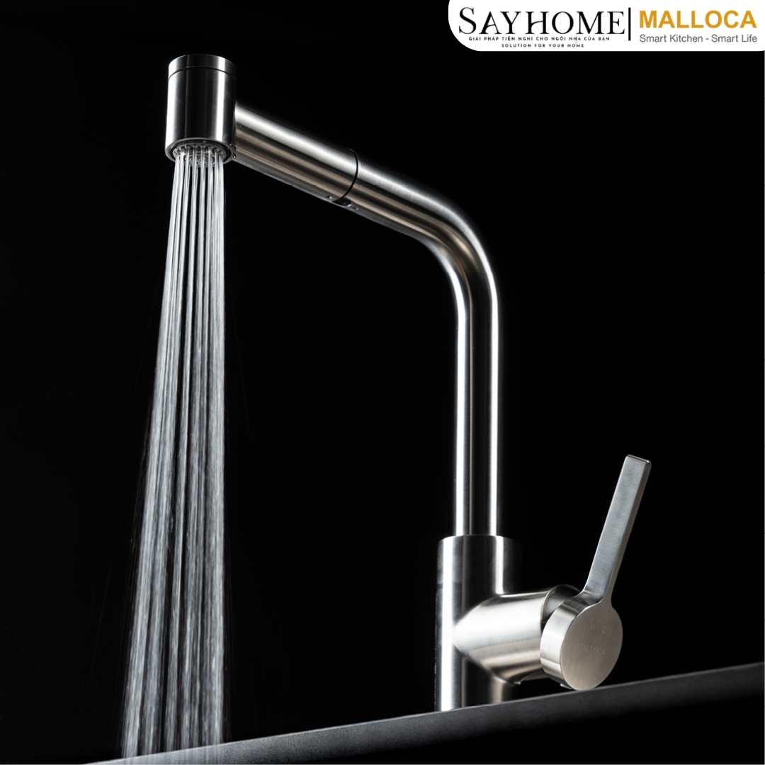 Vòi rửa chén bát dây rút Malloca LuxSteel K066-PO tại thành phố Hồ Chí Minh