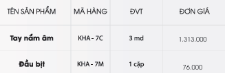 Tay nắm tủ KHA-7C/7M tại thành phố Hồ Chí Minh