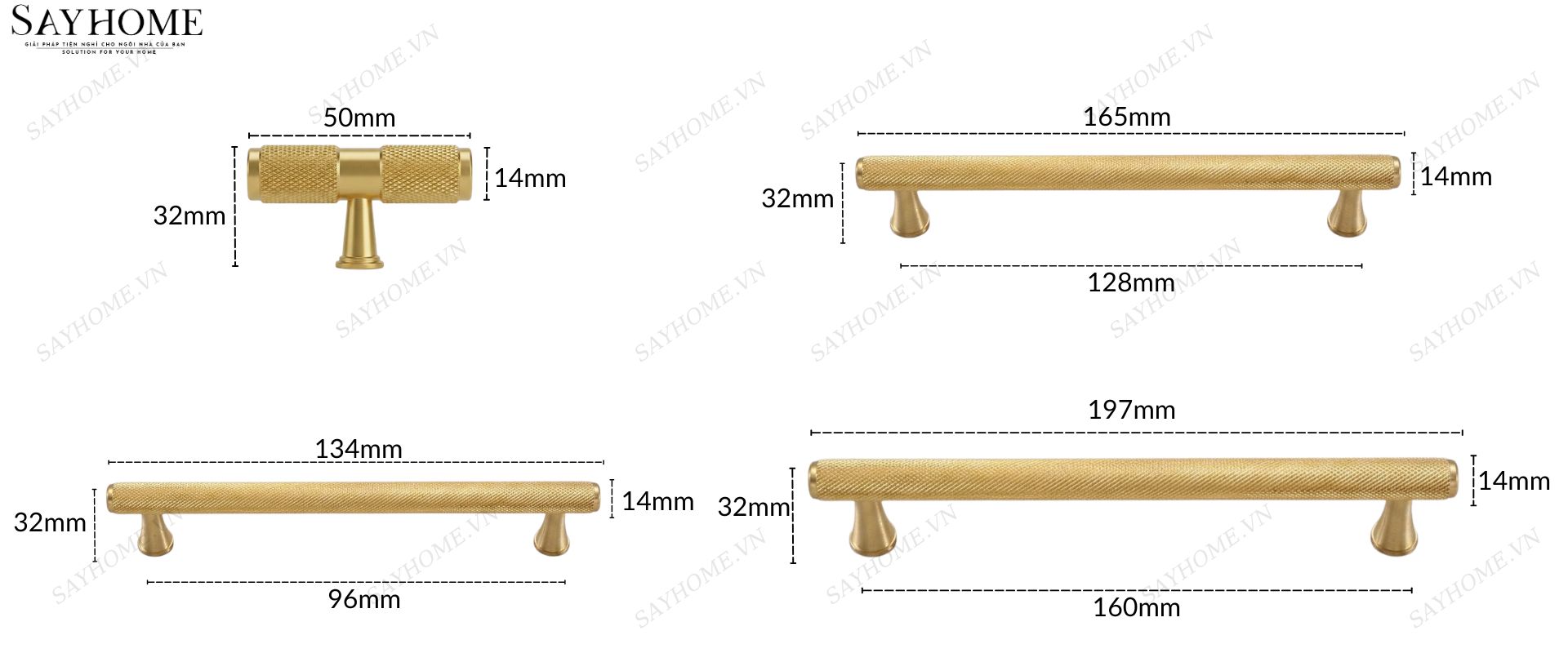 Tay nắm đũa hiện đại màu vàng Gold 18k SH1166 tại thành phố Hồ Chí Minh