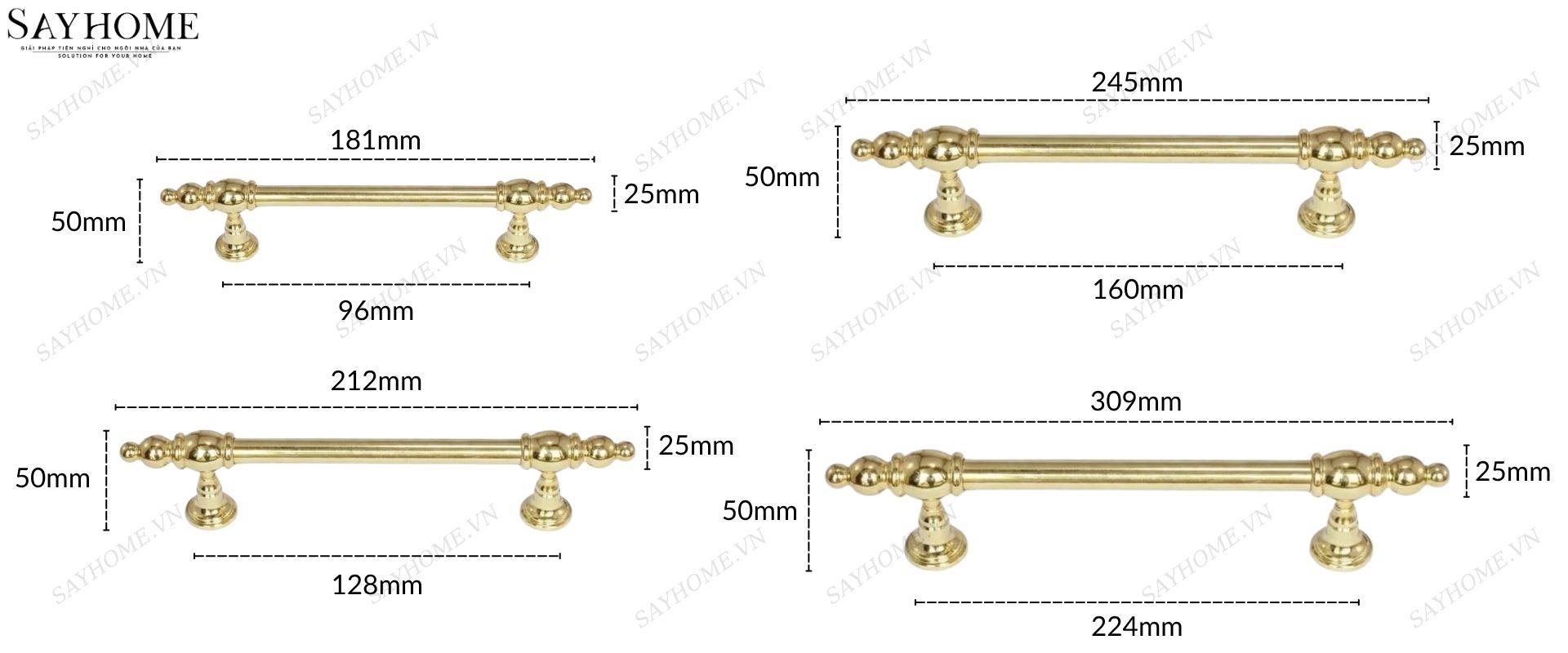 Tay nắm tủ tân cổ điển màu vàng gold 18k SH1388 tại thành phố Hồ Chí Minh