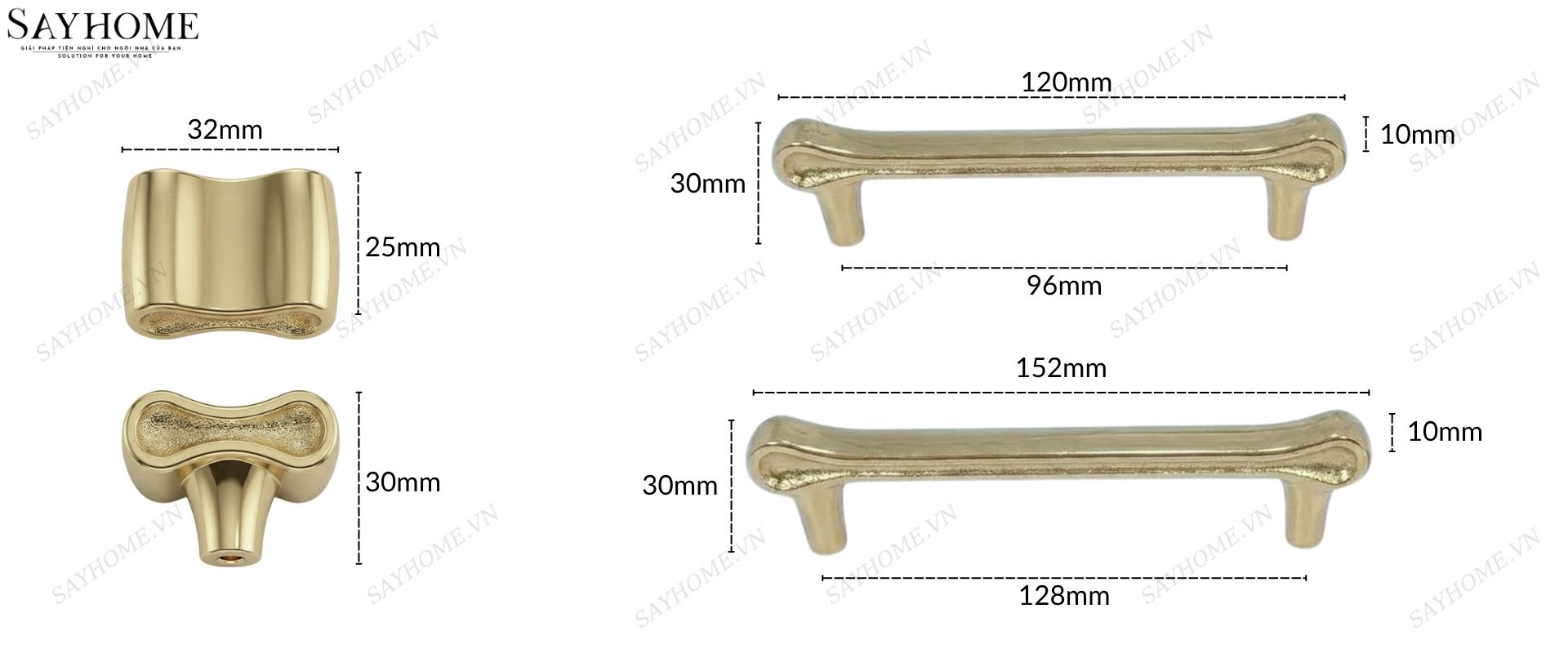 Tay nắm tủ hiện đại màu vàng gold SH33V06 tại thành phố Hồ Chí Minh