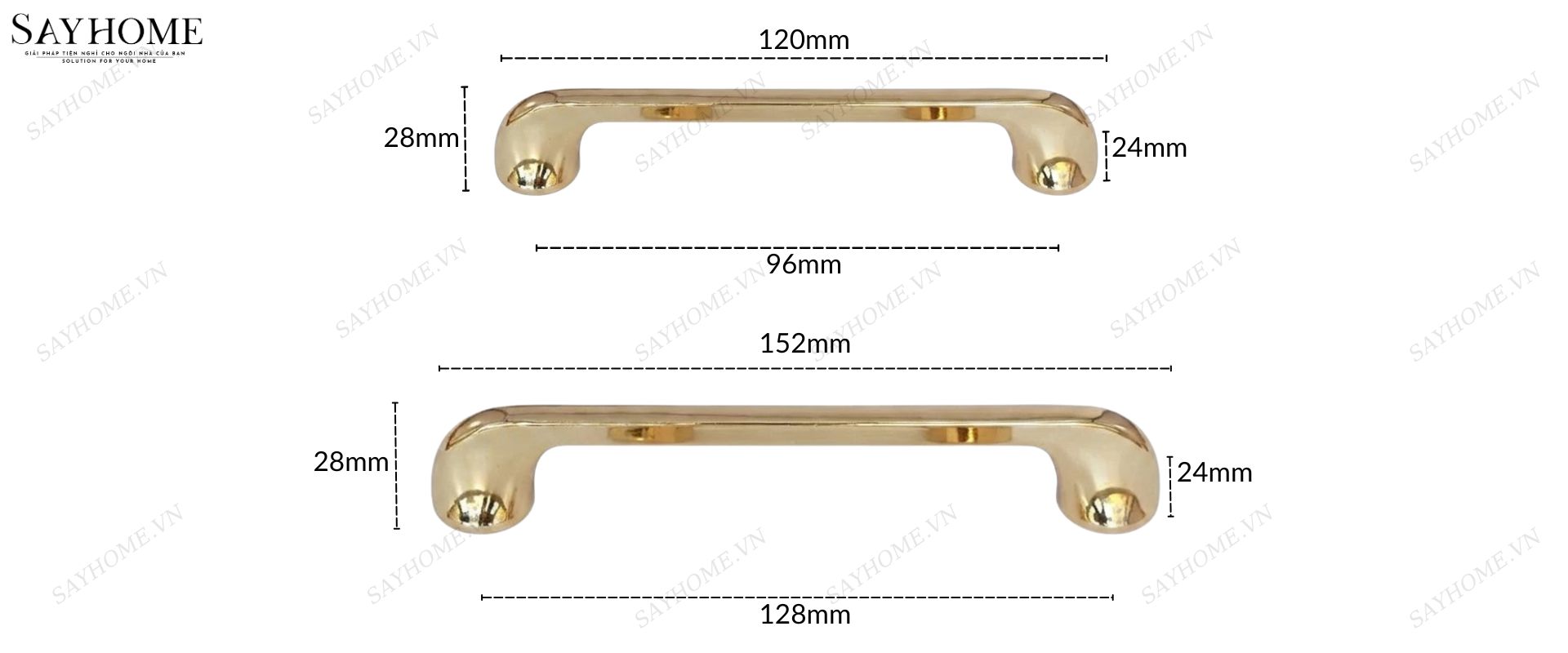 Tay nắm tủ hiện đại màu vàng gold SH5595 tại thành phố Hồ Chí Minh