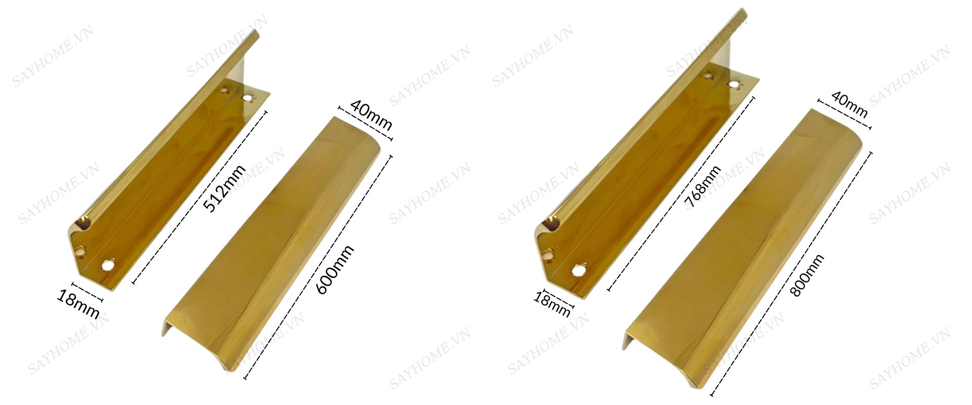 Tay nắm tủ áo thanh dài hiện đại màu vàng gold SH160 tại thành phố Hồ Chí Minh