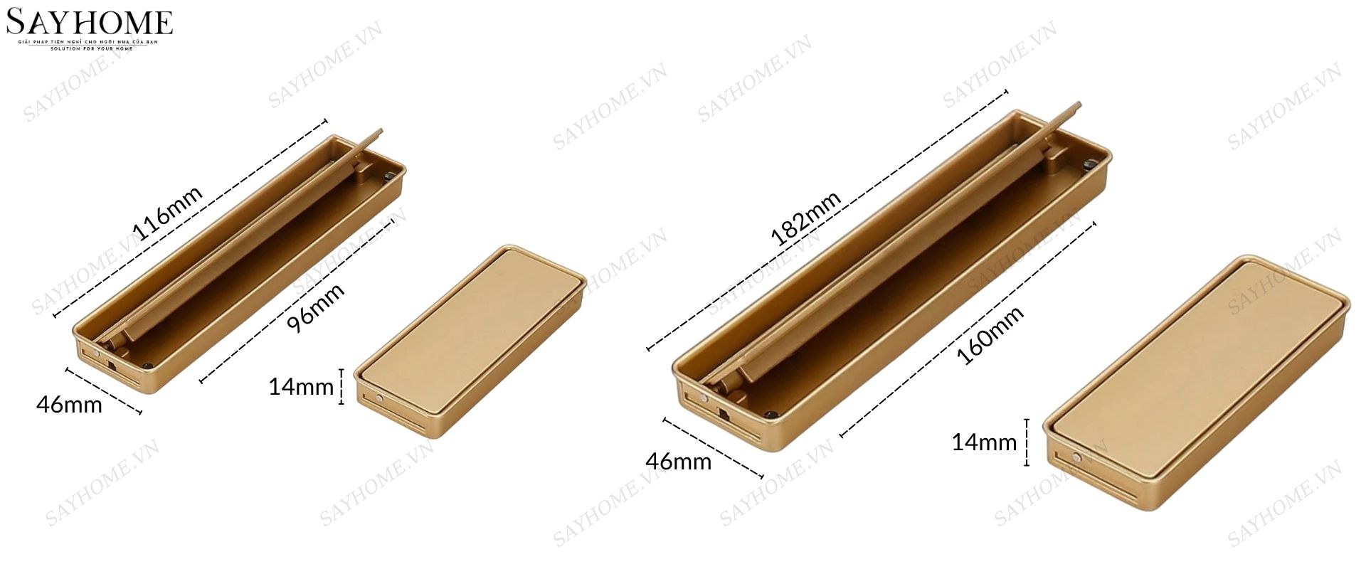 Tay nắm âm tủ hiện đại màu vàng gold SH5571 tại thành phố Hồ Chí Minh