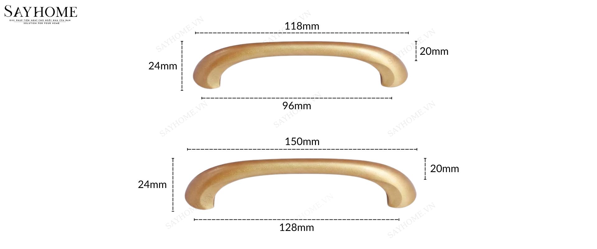 Tay nắm tủ hiện đại màu vàng gold SH89V58 tại Tân Bình