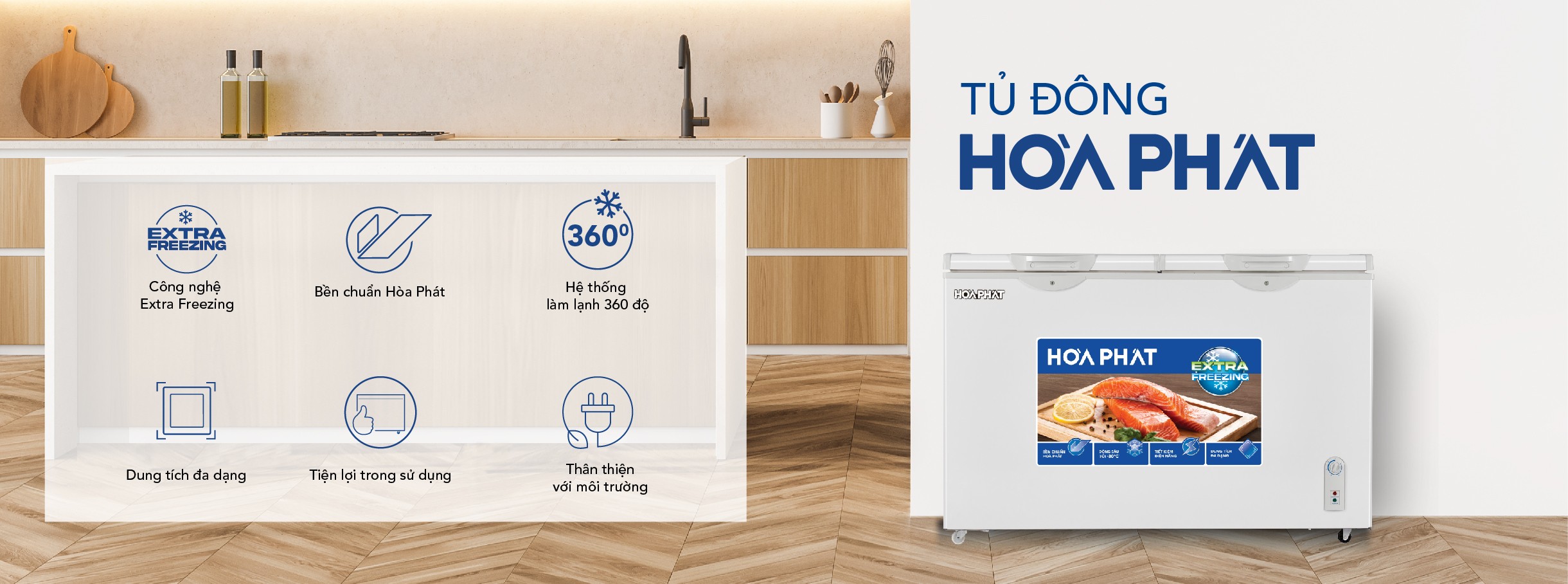 Tủ đông Hòa Phát 2 ngăn 2 cánh HPF BD6245 245 Lít tại thành phố Hồ Chí Minh