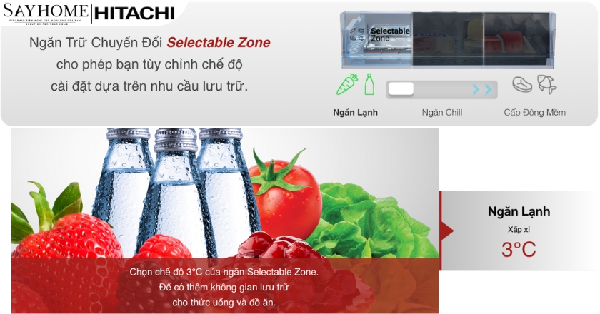 Tủ lạnh Hitachi Inverter 409 lít HRTN6443SGBKVN tại thành phố Hồ Chí Minh