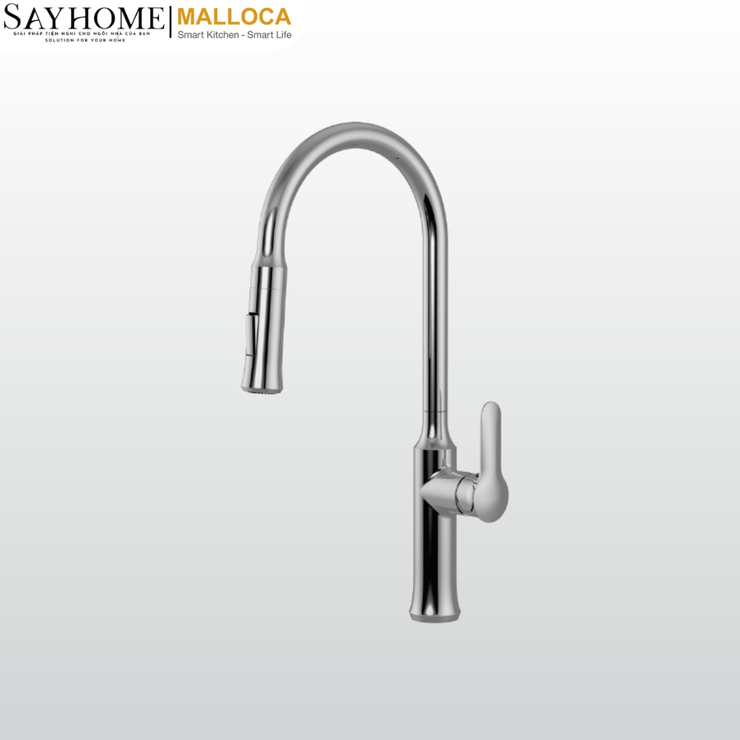 Vòi rửa chén mạ Chrome dây rút Malloca K94C tại thành phố Hồ Chí Minh