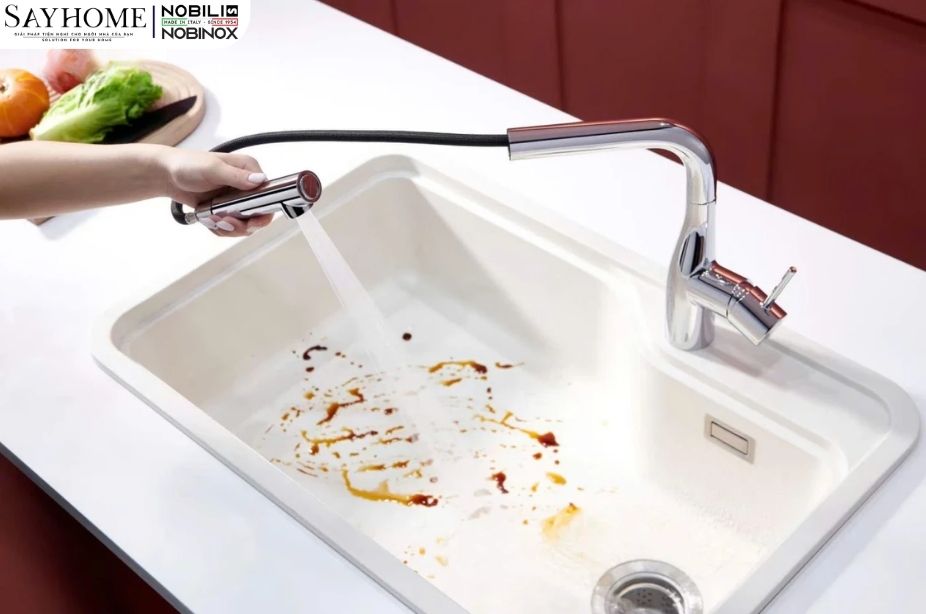 Vòi rửa chén inox NOBINOX JAPA NX996 dây rút tại Thành phố Hồ Chí Minh