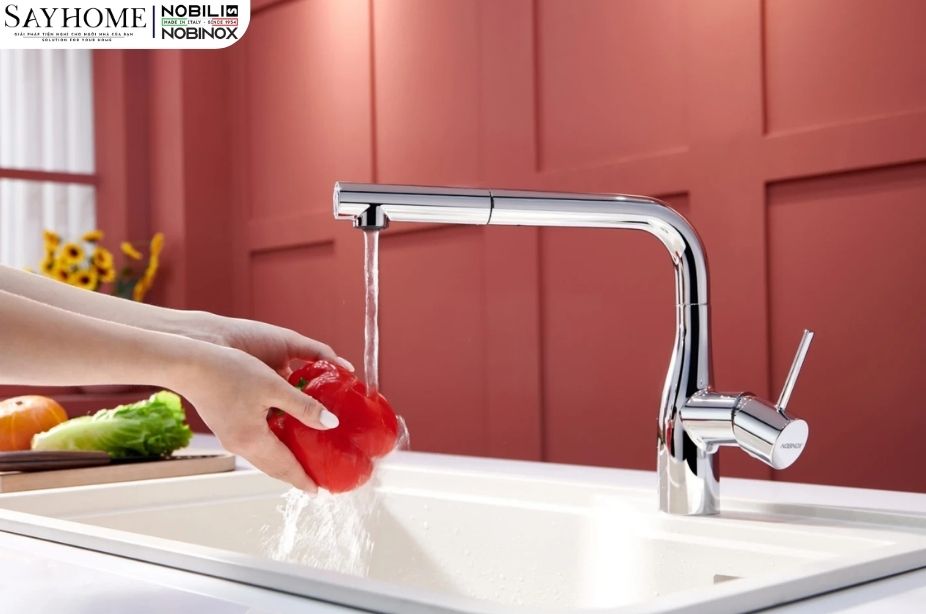 Vòi rửa chén inox NOBINOX JAPA NX996 dây rút tại Thành phố Hồ Chí Minh