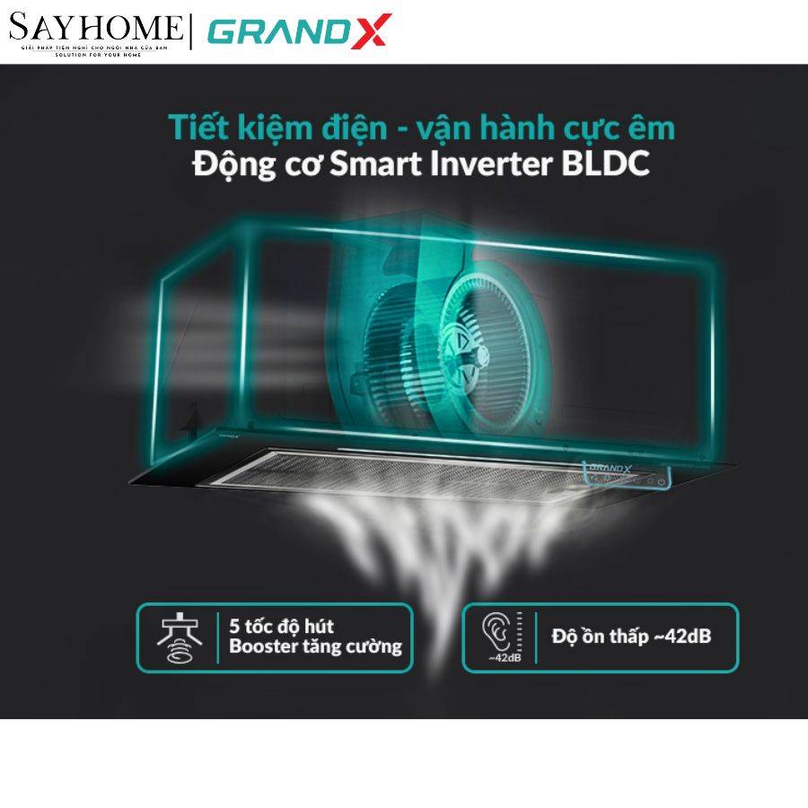 Máy hút mùi GrandX GX H70F79G âm tủ toàn phần tại thành phố Hồ Chí Minh