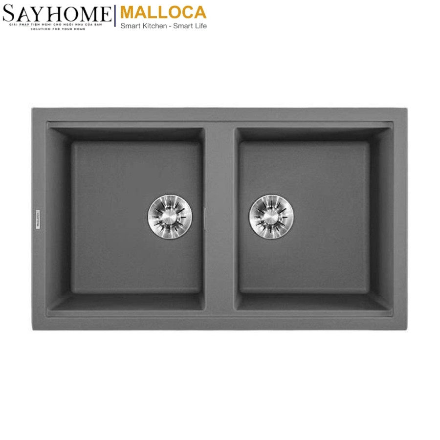 Chậu rửa chén bát đá Granite 2 hố MALLOCA GREY K45099 tại thành phố Hồ Chí Minh