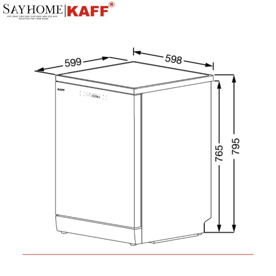 Máy rửa chén KAFF KF - SBL77805B17 GRC tại thành phố Hồ Chí Minh
