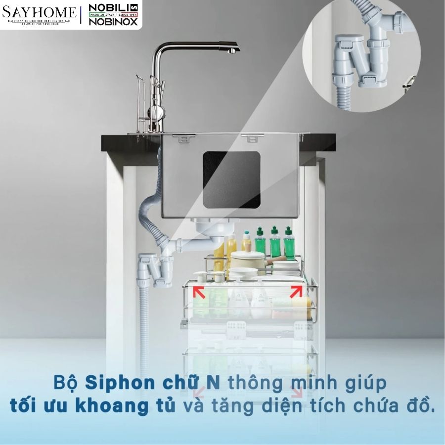 Chậu rửa chén bát 1 hố NOBINOX ARVO B085 85cm tại thành phố Hồ Chí Minh