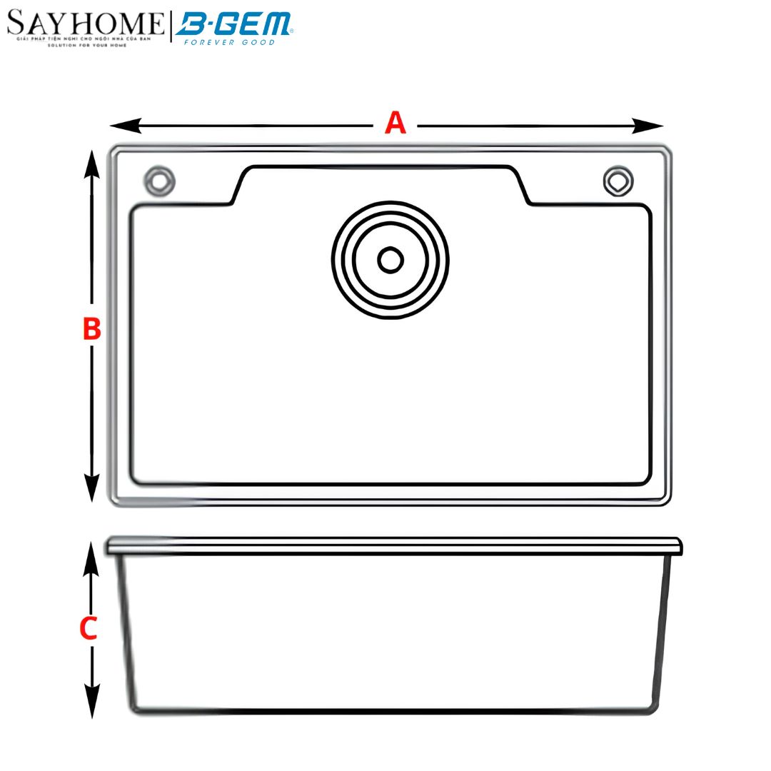 Chậu rửa chén bát 1 hố inox 304 B-GEM BG-8050CRH 80cm tại thành phố Hồ Chí Minh