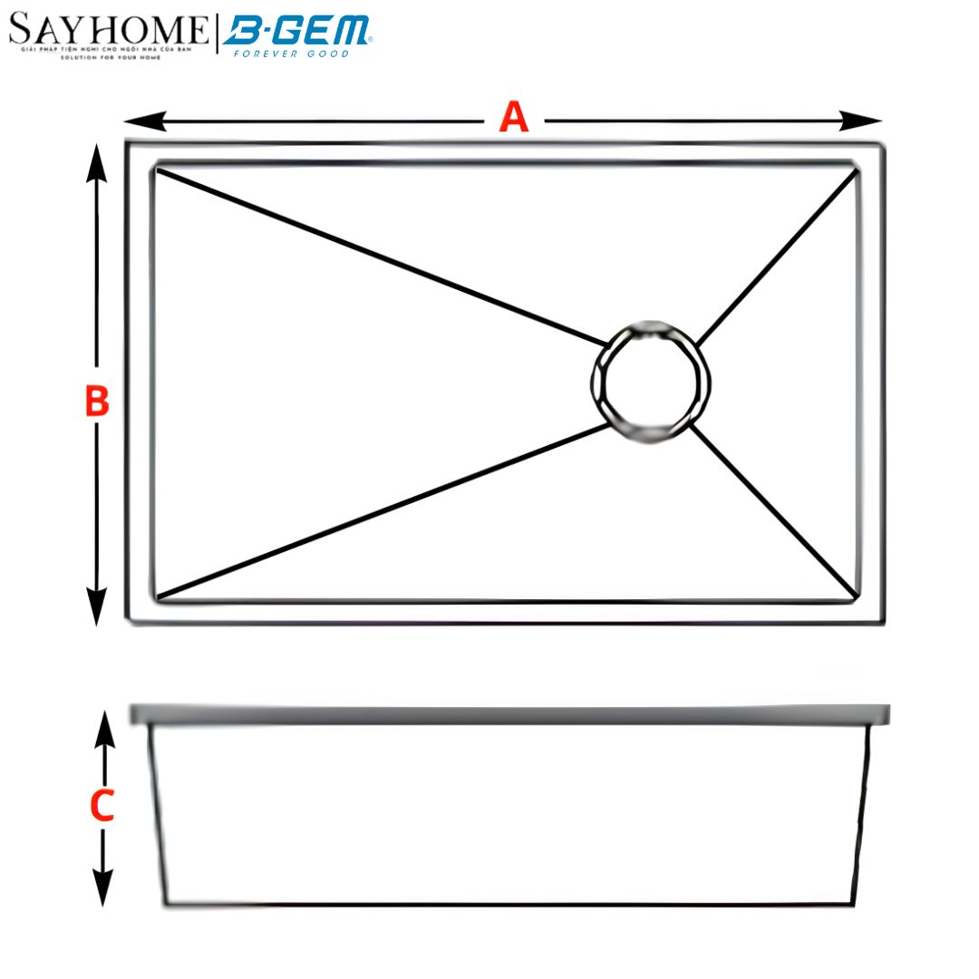 Chậu rửa chén bát 1 hố inox 304 B-GEM BG - 7840AT 78cm tại thành phố Hồ Chí Minh