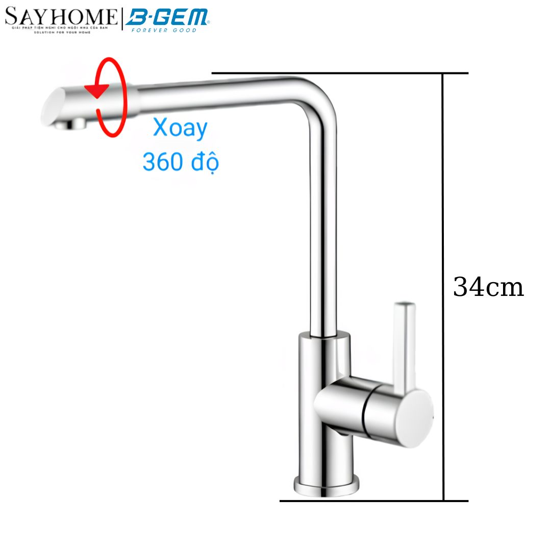 Vòi rửa chén bát B-GEM BG - EH008 inox bóng, nóng lạnh tại thành phố Hồ Chí Minh