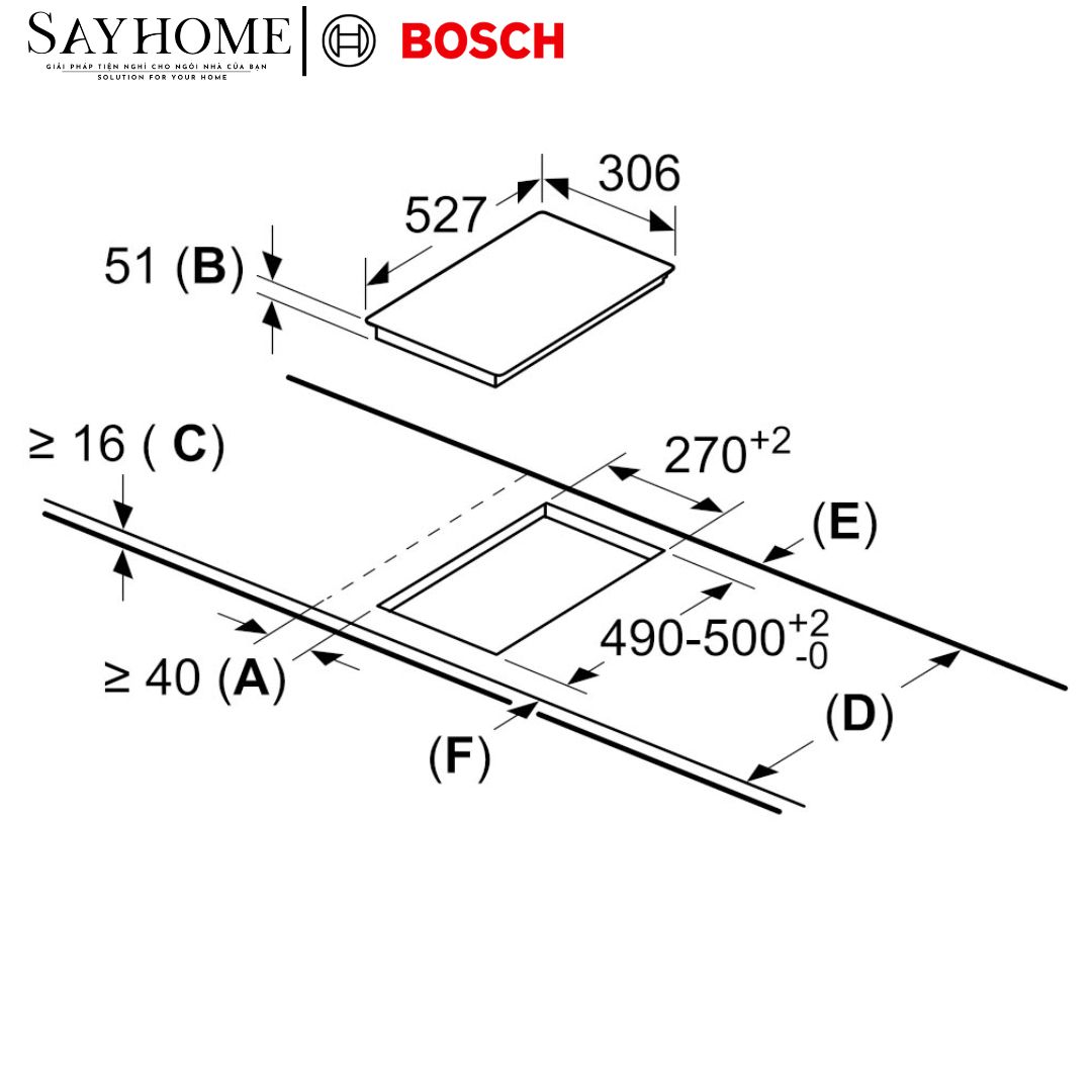 Bếp từ Domino Bosch Series 6 PIB375FB1E 2 vùng nấu tại thành phố Hồ Chí Minh