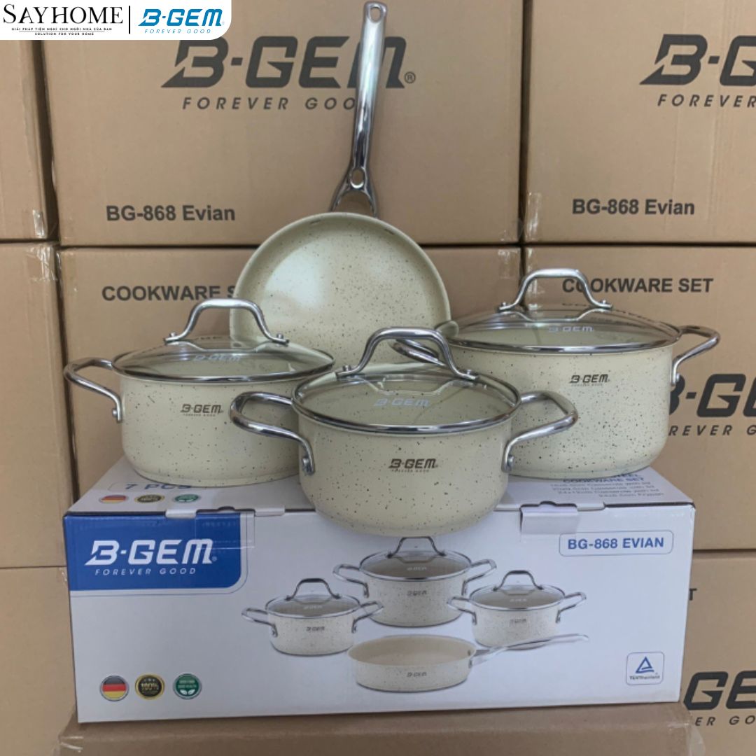Bộ nồi B-GEM BG-868 EVIAN chống dính tráng men sứ cao cấp tại Thành phố Hồ Chí Minh