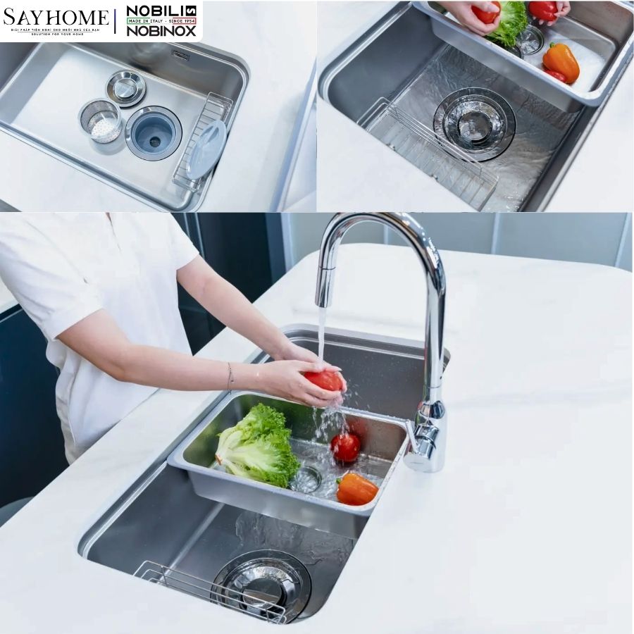 Chậu rửa chén bát 1 hố NOBINOX NOVA A283D 82cm tại thành phố Hồ Chí Minh