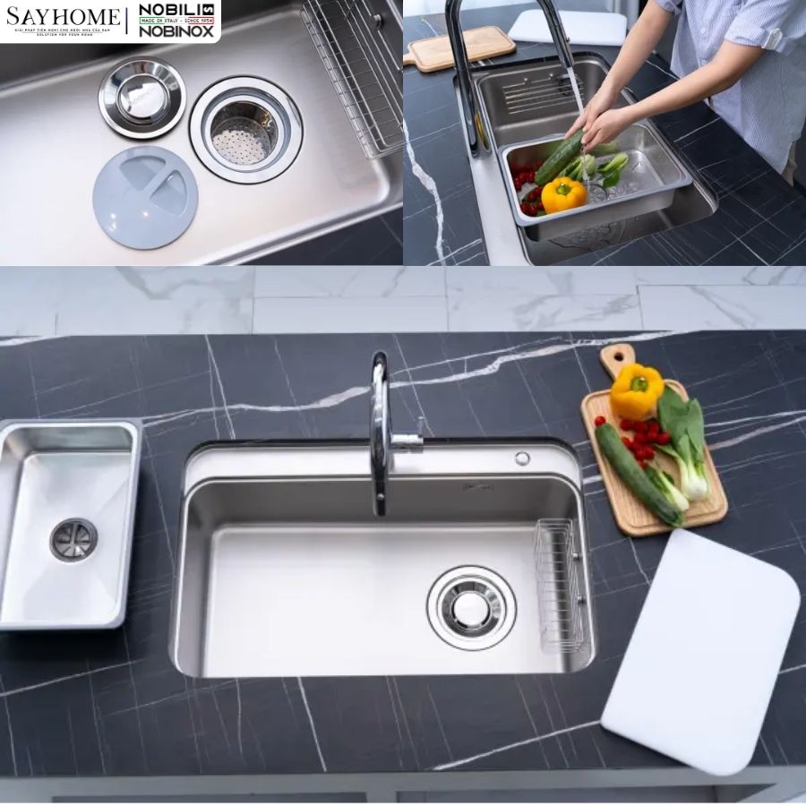 Chậu rửa chén bát 1 hố NOBINOX NOVA A382 82cm tại thành phố Hồ Chí Minh