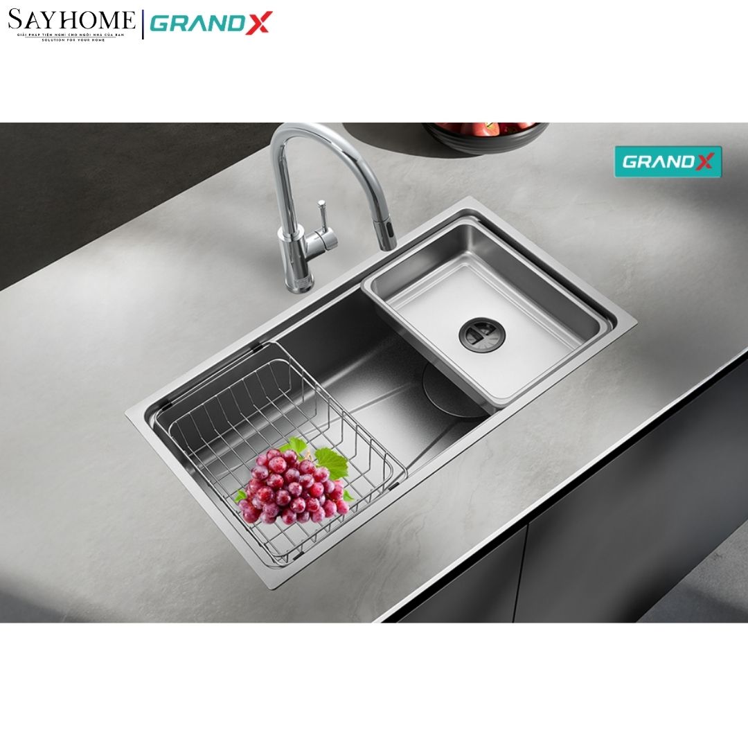 Chậu rửa chén bát 1 hố inox 304 GRANDX GX8045LV VOLCANO 80cm tại thành phố Hồ Chí Minh