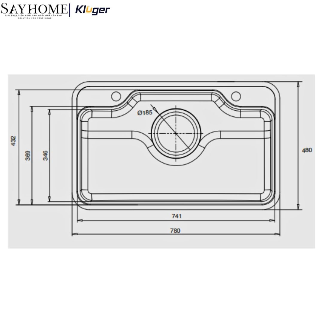 Chậu rửa chén bát 1 hố Kluger KF7848FS Basic/Plus tại thành phố Hồ Chí Minh
