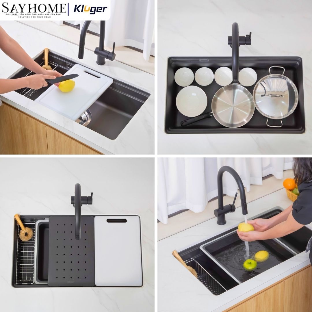 Chậu rửa chén bát 1 hố Nhật Kluger KG7644FB Basic/Plus tại thành phố Hồ Chí Minh