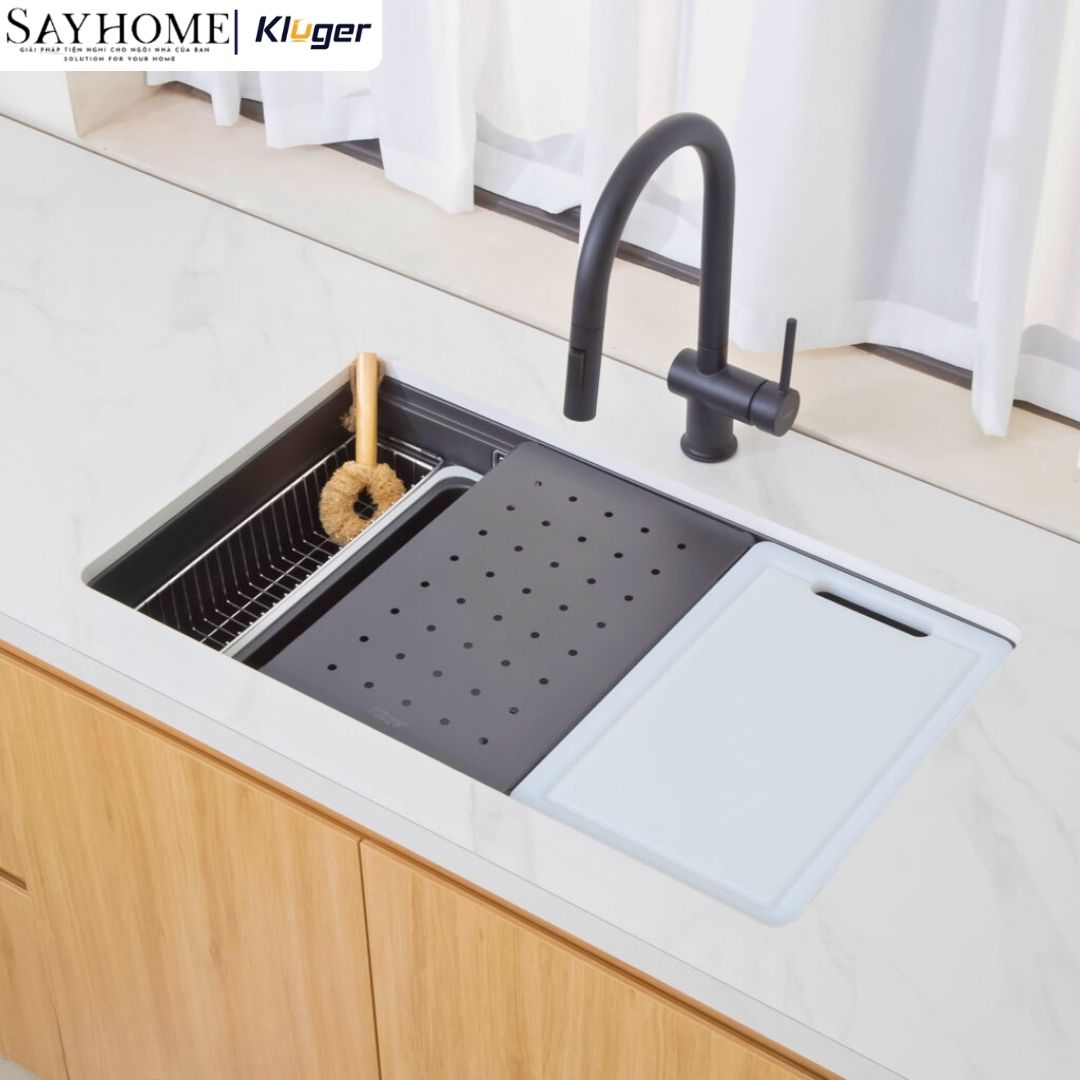 Chậu rửa chén bát 1 hố Nhật Kluger KG7644FB Basic/Plus tại thành phố Hồ Chí Minh