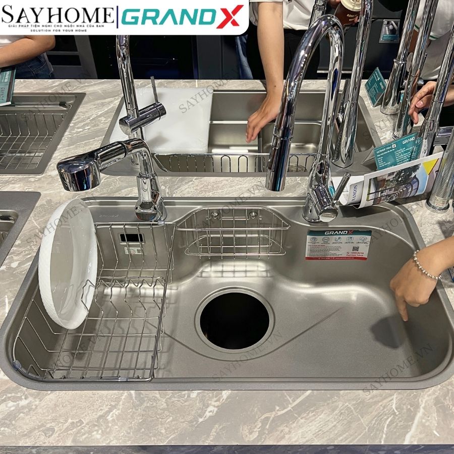 Chậu rửa chén bát 1 hố inox 304 GRANDX GX7848JP HIKARI 78cm tại Thành phố Hồ Chí Minh