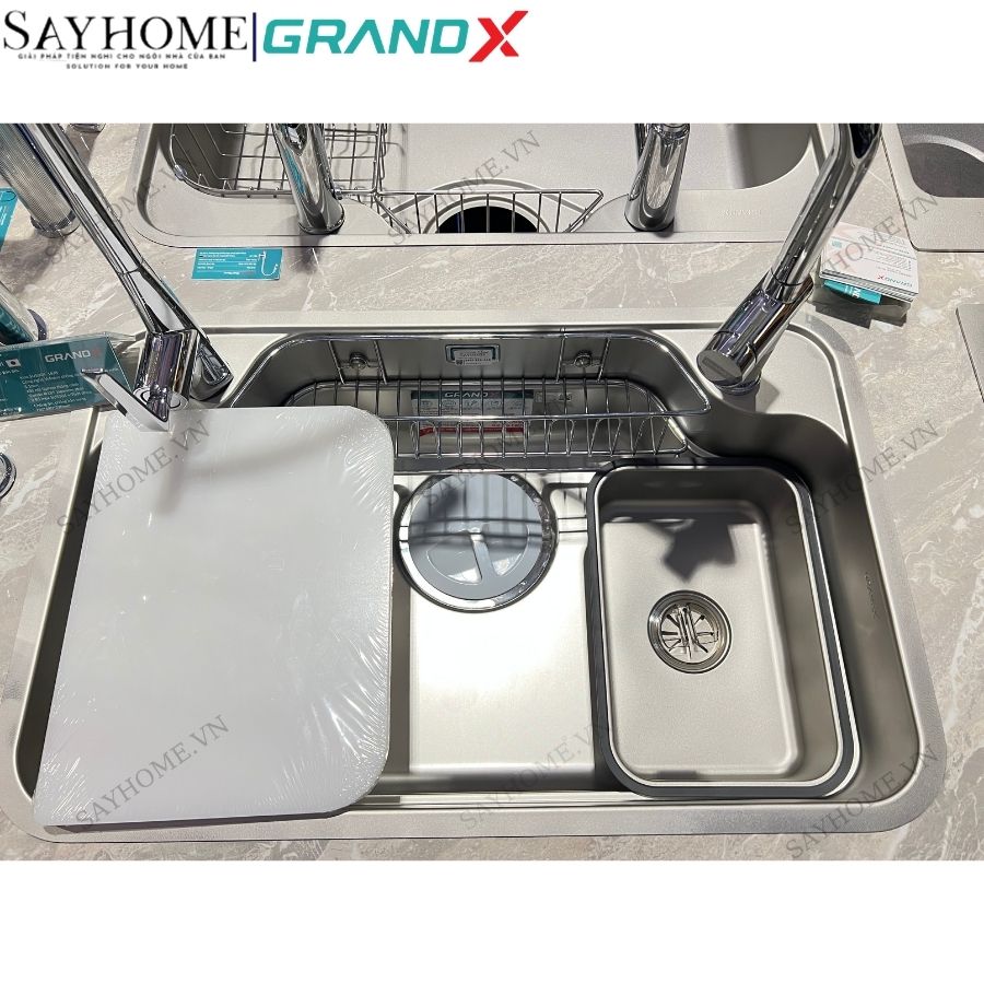 Chậu rửa chén bát 1 hố inox 304 GRANDX GX8050JP HIKARI 80cm tại Thành phố Hồ Chí Minh