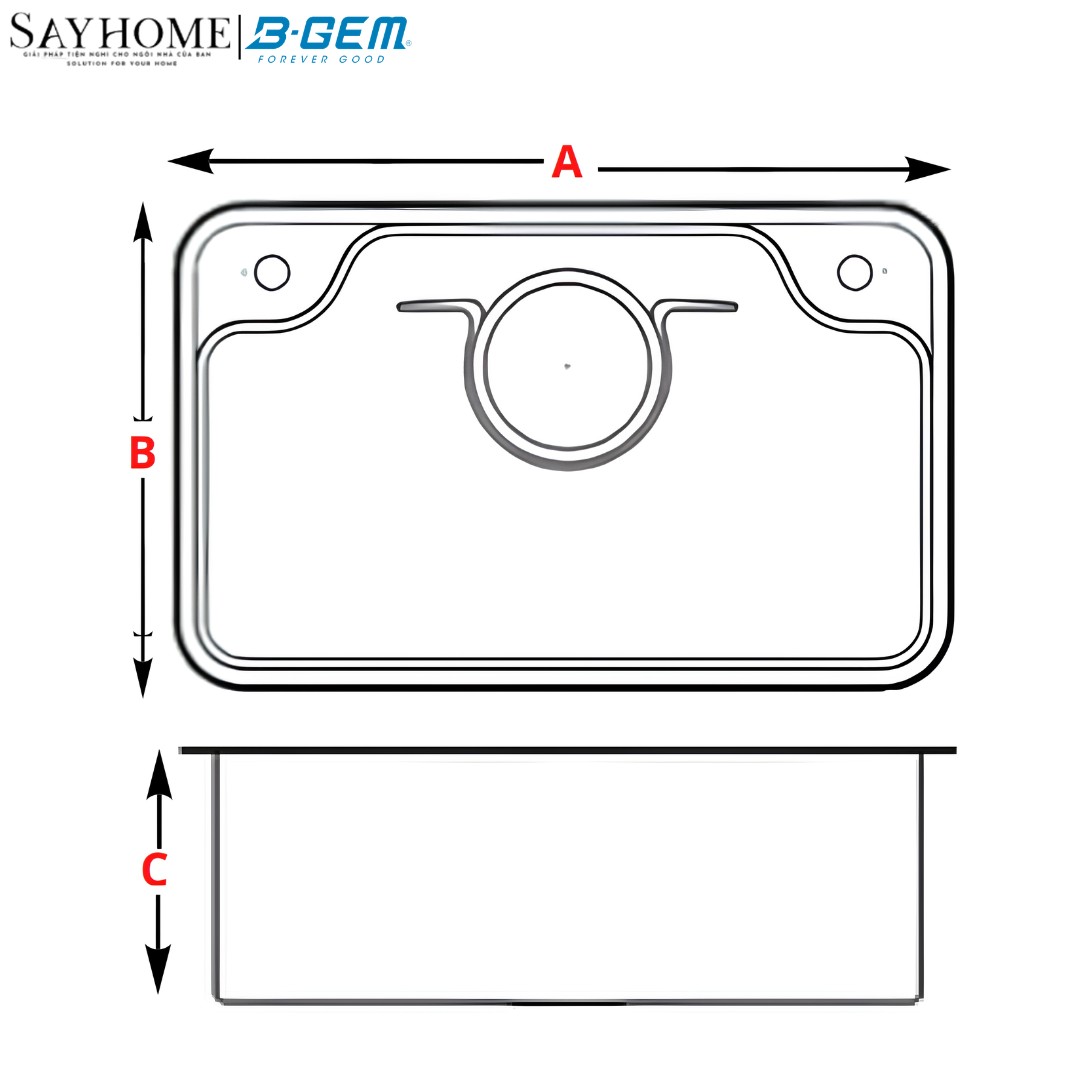 Chậu rửa chén bát 1 hố inox 304 B-GEM BG - 7548 Sky 3D, BG - 7848 Sky 3D, BG - 8248 Sky 3D tại thành phố Hồ Chí Minh