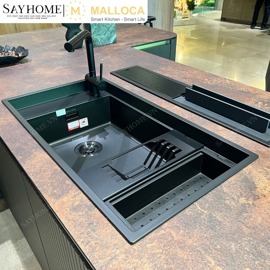 Chậu rửa chén bát đá Granite 2 hố MALLOCA MYST K86S - MYST K86L tại Thành phố Hồ Chí Minh