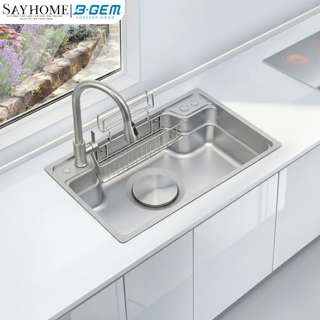 Chậu rửa chén bát 1 hố inox 304 B-GEM BG - 7545CGT, BG - 7848CGT, BG - 8050CGT tại thành phố Hồ Chí Minh