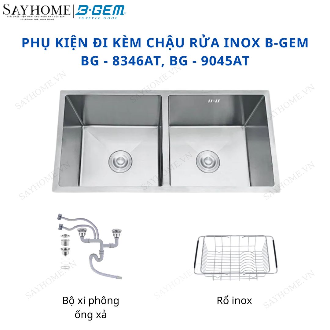Chậu rửa chén bát 2 hố inox 304 B-GEM BG - 8346AT, BG - 9045AT 83/90cm tại thành phố Hồ Chí Minh