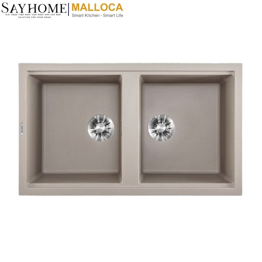 Chậu rửa chén bát đá Granite 2 hố MALLOCA CHAMPAGNE K45095 tại thành phố Hồ Chí Minh