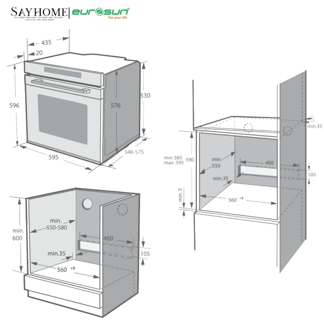 Lò nướng âm tủ EUROSUN EOV72TFT 78 lít tại thành phố Hồ Chí Minh
